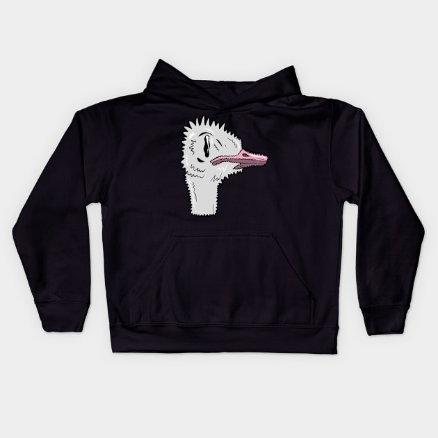 Squiggly ostrich Kids Hoodie by Jeffmore